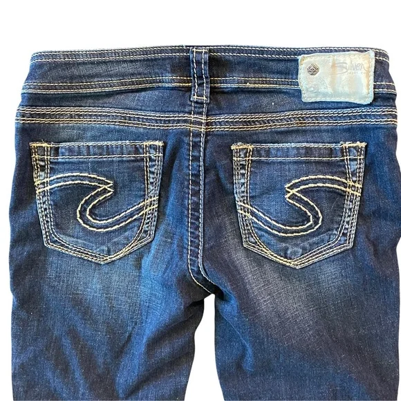 Silver Jeans Aiko Capri Denim Pants Stretch - Picture 5 of 7